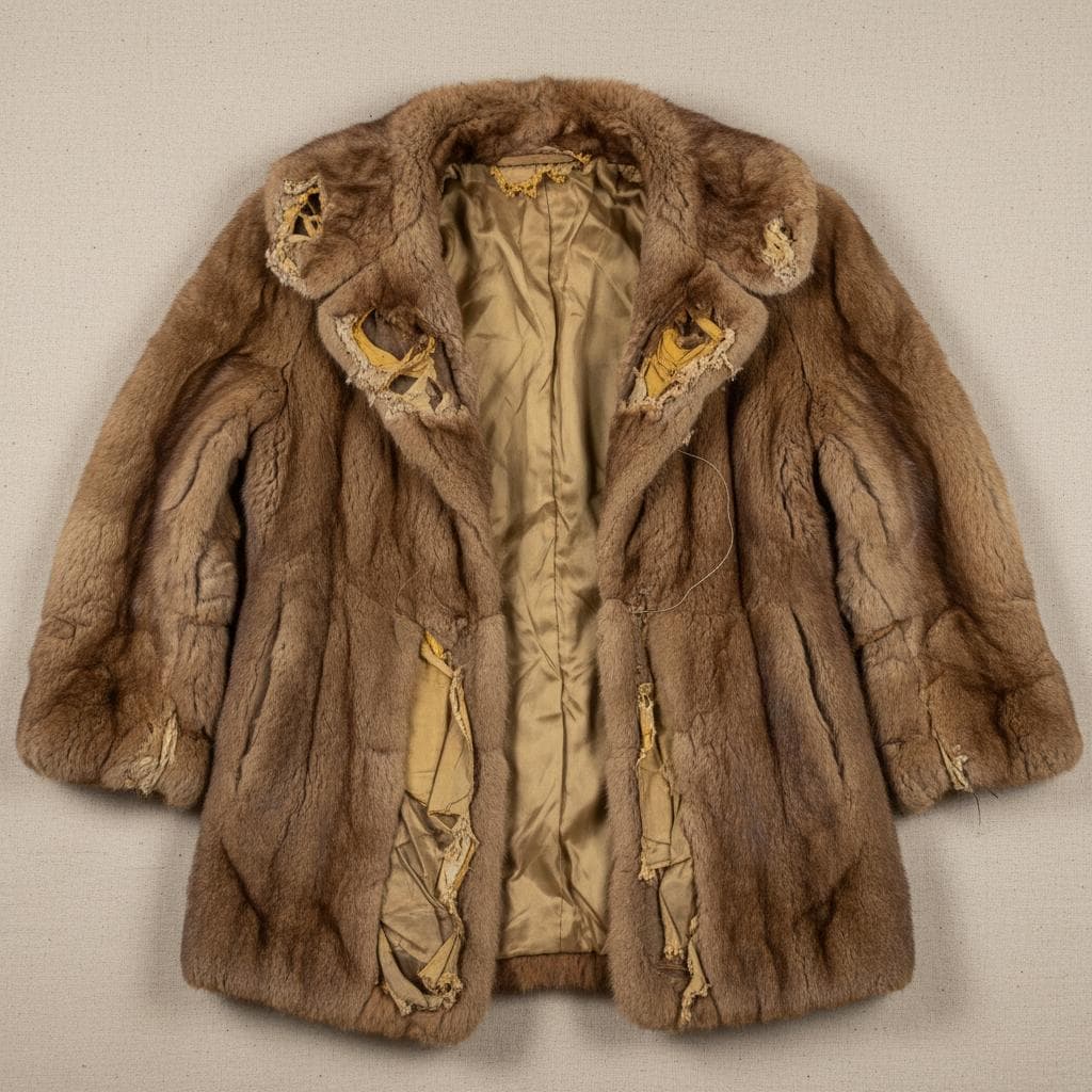 Реставрация норковой шубы — до