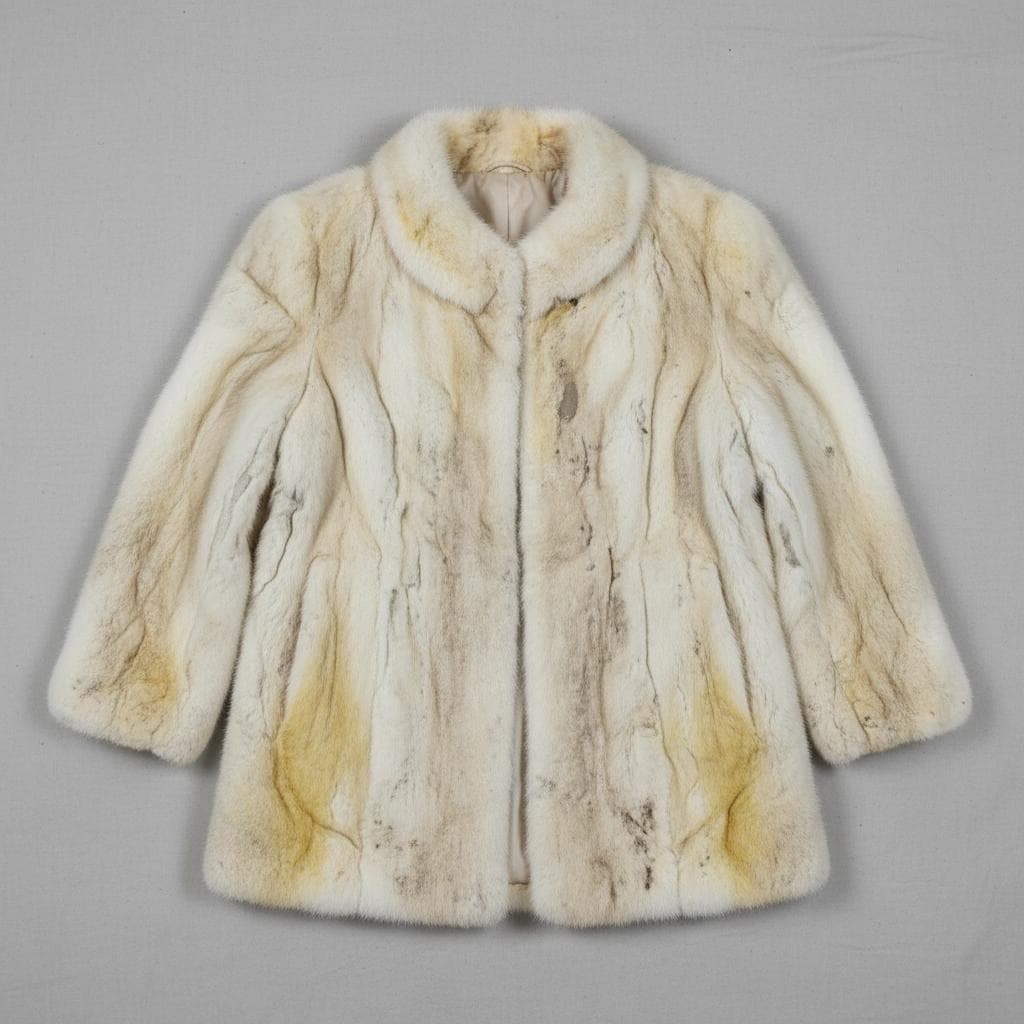 Химчистка белой норковой шубы — до