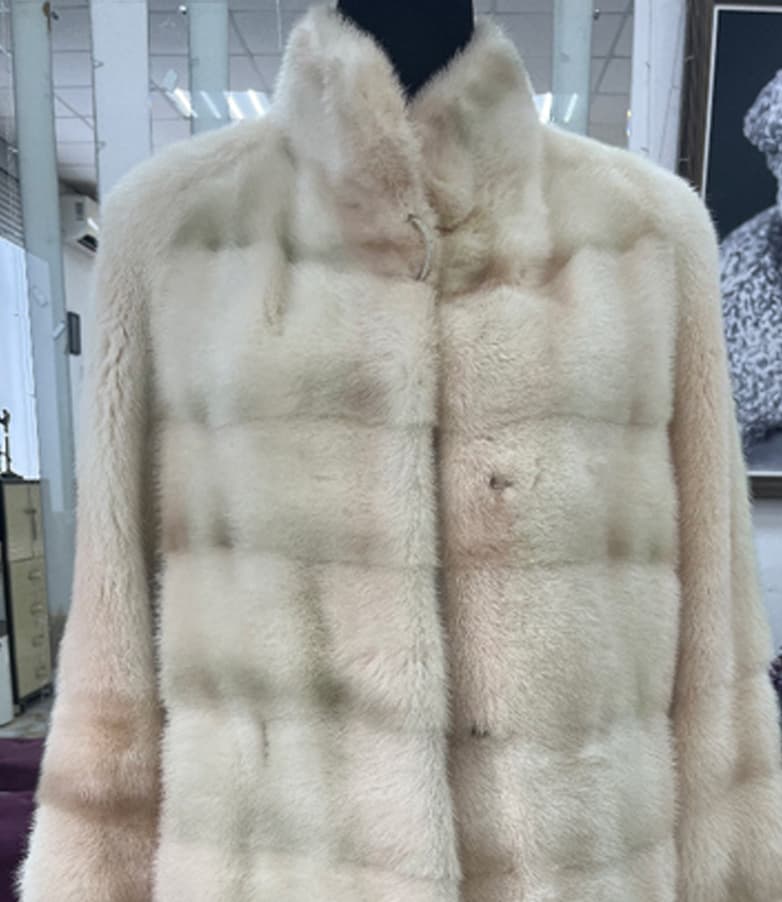 Реставрация белой шубы — до