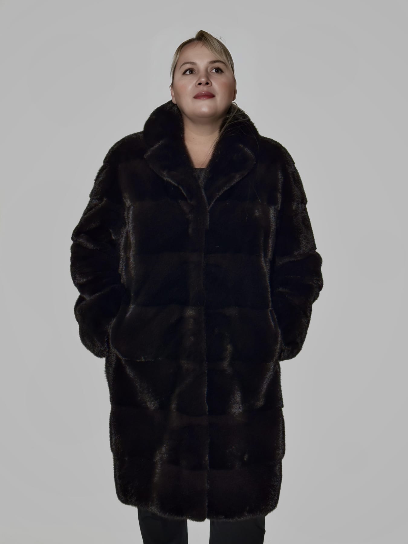 Шуба из коротковорсовой скандинавской норки