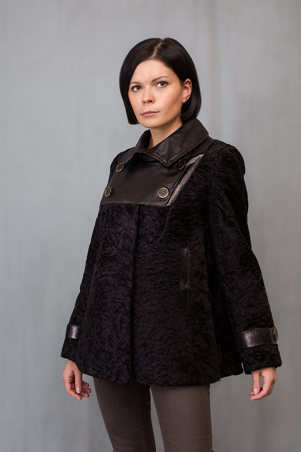 Жакет из каракуля чёрный